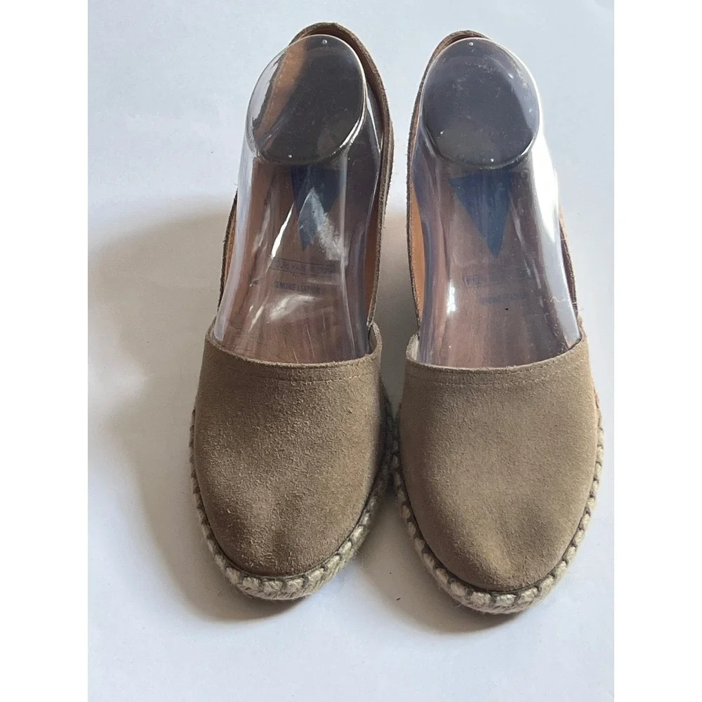 Verbenas Carmen Tan Suede Espadrille Wedge Shoes Made in Spain EU 39 US 8.5